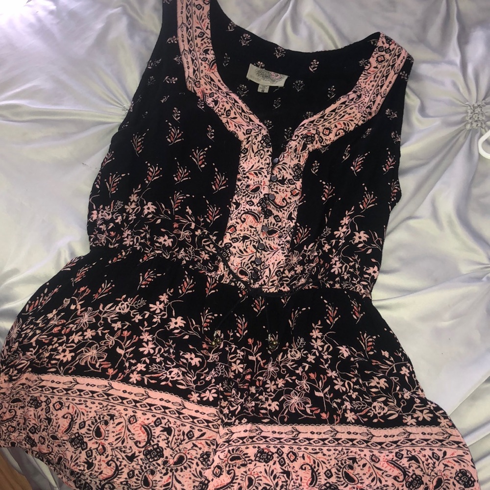 Gorgeous black and pink romper size medium